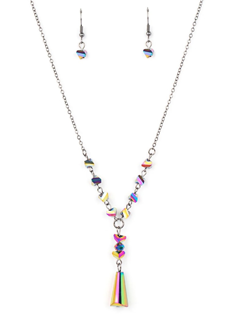 Olympian Oracle - Multi Color Iridescent Necklace & Earrings Set - Picture 3 of 3